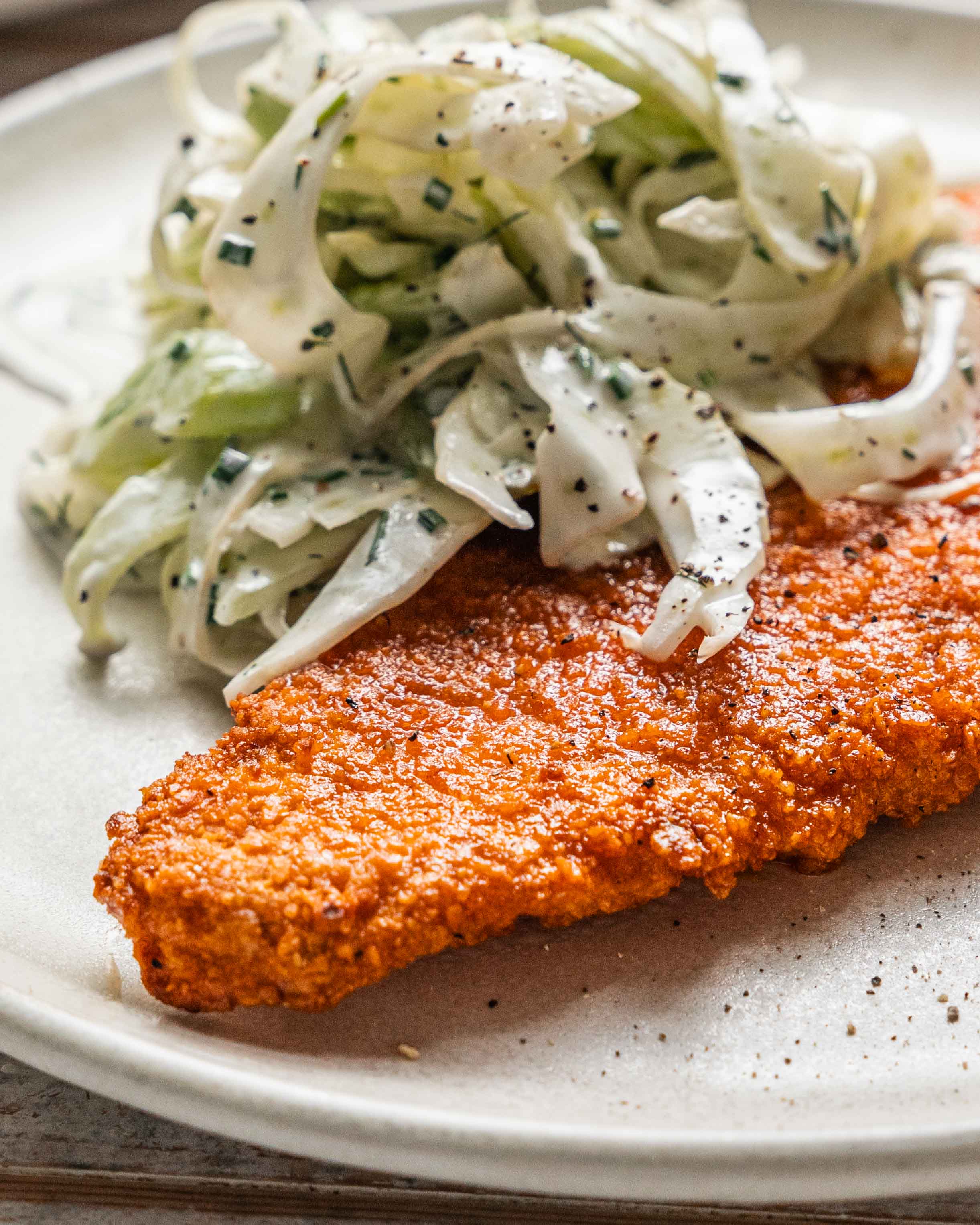 Crispy Air Fryer Buffalo Chicken Tenders with Slaw